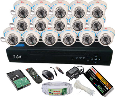 

Lio AHD Full Combo, AHD 1MP Dome Camera 16Pcs + 2TB HDD + Active Cable + AHD DVR 16 Channel Home Security Camera(2 TB)