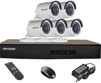 

Hik Vision Combo, HDTVI DS-2CE16COT-IRP Bullet Camera 5Pcs + HDTVI DVR 8 Channel Home Security Camera