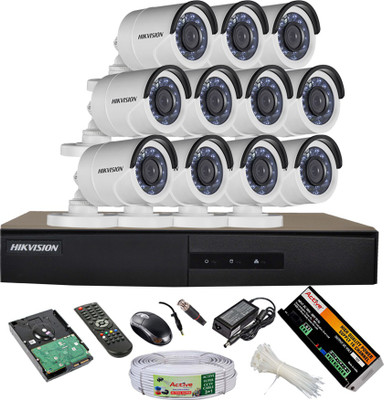 

Hik Vision Full Combo, Turbo HDTVI Bullet Camera 11Pcs + 2TB HDD + Active Cable + HDTVI DVR 16 Channel Home Security Camera(2 GB)