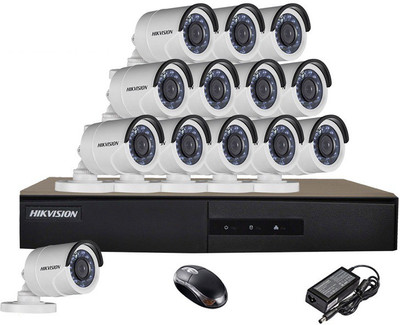 

Hik Vision Combo, HDTVI DS2CE16COT-IR Bullet Camera 13Pcs + HDTVI DVR 16 Channel Home Security Camera