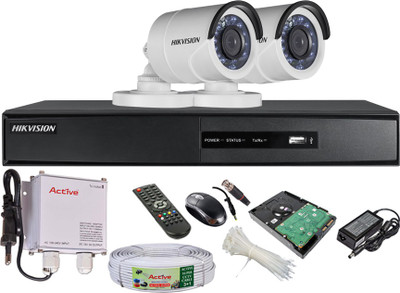 

Hik Vision HD Full Combo, DS-2CE16C2T-IRP Bullet Camera 2Pcs + Active Cable + 500GB + HD DVR 4 Channel Home Security Camera(500 GB)