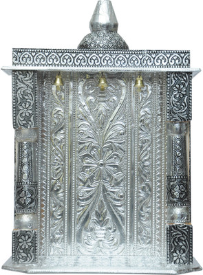 

Pavitra Ghar 9" x 4" x 14.5" Small Oxidize Carving Temple Wooden, Aluminium Home Temple(Height: 36 cm)