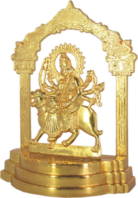 

Indoart DURGA JI Big Size (HT: 5.5 Inch) Metal alloy Gold Plated Home Temple(Height: 14 cm)