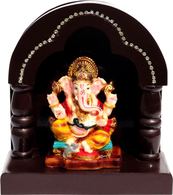 

Tied Ribbons Wooden Home Temple(Height: 16 cm)
