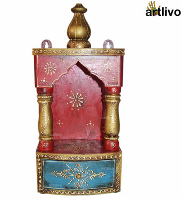 

Artlivo Embossed with Drawer Wooden Home Temple(Height: 34 cm)