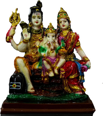 

THE HOLY MART SHIV PARIWAR Polyresin Home Temple(Height: 15 cm)