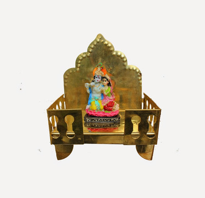 4% OFF on Dekor World Radha Krishna on Singhasan Metal Home Temple(Height: 13, Pre-assembled)