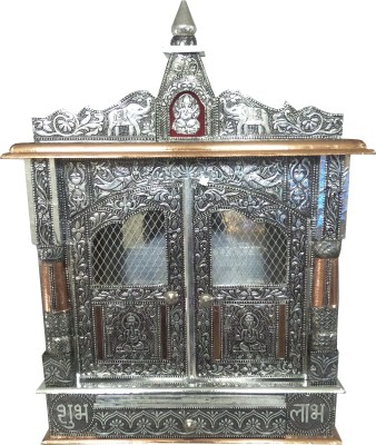 

Pavitra Ghar 18" x 7" x 25" Door With Ghummat Aluminium - Copper Oxidize Carving Temple Wooden, Aluminium, Copper Home Temple(Height: 48 cm)