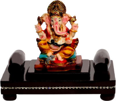 

Tied Ribbons Wooden Home Temple(Height: 17.5 cm)