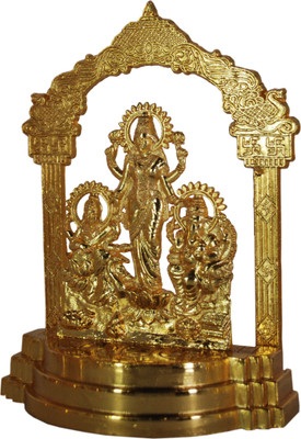 

Indoart LAXMI,SARSWATI,GANESH JI Big Size (HT: 5.5 Inch) Gold Plated Home Temple(Height: 14 cm)