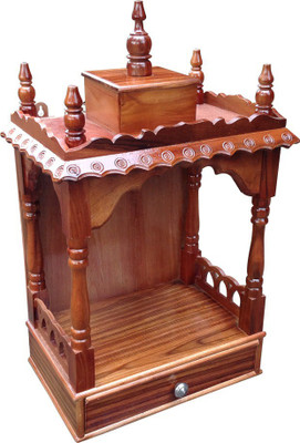 

Afydecor Traditional Wall Mounted Pooja Mandir with Carved Decorated Pillars Wooden Home Temple(Height: 38.1 cm)
