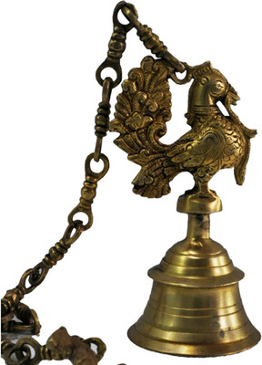 14% OFF on Aakrati Hanging Bell with Peacock by Aakrati Metal Home Temple(Height: 20, Pre-assembled)