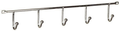 

Howards Wall Mount Multipurpose Hooks Chrome 5 - Pronged Hook(Silver Pack of 1)