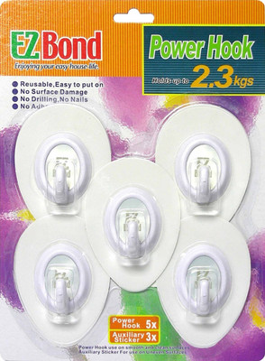 35% OFF on EZBond 1 - Pronged Hook(White Pack of 5)