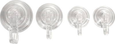 

Interdesign Power Lock Suction Hook, Set of 4 1 - Pronged Hook(Clear Pack of 4)