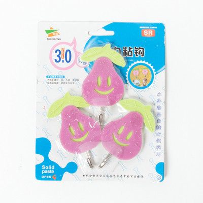 

EZ Life 3 Piece Wall Hook Set- Happy Pears 3 - Pronged Hook(Multicolor Pack of 3)