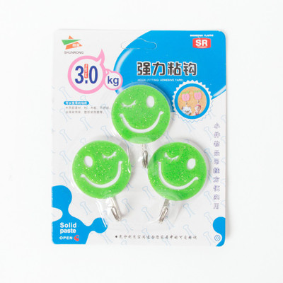 

EZ Life 3 Piece Wall Hook Set- Winking Smiley 3 - Pronged Hook(Multicolor Pack of 3)