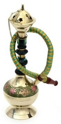 Hapuka 8 inch Brass Hookah(Multicolor)