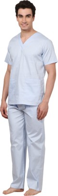 

Meded 100% cotton,V-Neck Top and Drawstring Cargo Pant, Comfort Fit (Medium/38) Shirt, Pant Hospital Scrub(Sky Blue M)