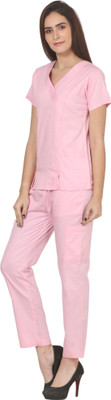 

Meded 100% cotton,V-Neck Top and Drawstring Cargo Pant, Comfort Fit (Medium/36, Pink) Shirt, Pant Hospital Scrub(Pink M)
