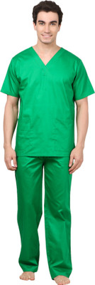 

Meded 100% cotton, V-Neck Top and Drawstring Cargo Pant, Comfort Fit (L/40) Shirt, Pant Hospital Scrub(Green L)