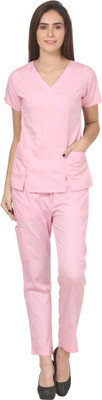 

Meded 100% cotton,V-Neck Top and Drawstring Cargo Pant, Comfort Fit (Small/34, Pink) Shirt, Pant Hospital Scrub(Pink S)