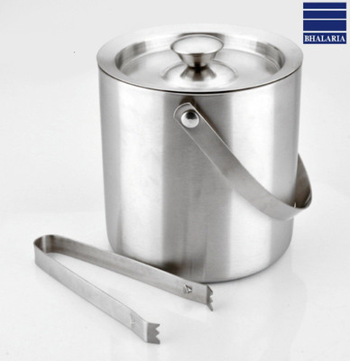 Bhalaria Deluxe Ice Bucket with Tong Stainless Steel Ice Bucket(1.75 L)