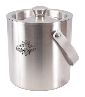 

IndianArtVilla Container Stainless Steel Ice Bucket(Steel 2 L)