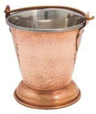 

Veda Home & Lifestyle Copper Steel Dal Serving Bucket Large Copper Ice Bucket(Brown 1 L)