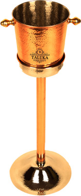 

Taluka (11" x 24" Inches) Handmade Hammered Royal Ice Bucket Big Champagne Bucket Copper, Stainless Steel Ice Bucket(Brown, Steel 5 L)