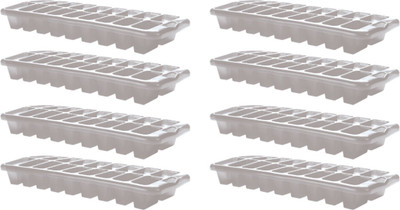

Goldcave White Ice Trays Set White Plastic Ice Cube Tray(Pack of 8)