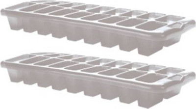Manoramaenterprises So Beautiful Ice Tray White Plastic Ice Cube Tray(Pack of2)