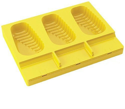 

Shrih Ovel Lines Silicone Hinged Chocobar / Kulfi / Ice Cream / Ice Candy Lollipop Mould Yellow Silicone Ice Cube Tray Set(Pack of 1)