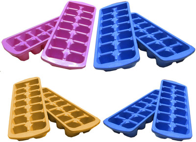 

Goldcave Multicolor Plastic Ice Cube Tray Set(Pack of 8)