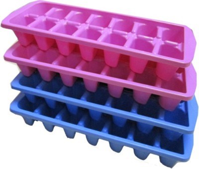 SIDHIVINAYAK ENTERPRISES Multicolor Plastic Ice Cube Tray Set(Pack of 4) at flipkart