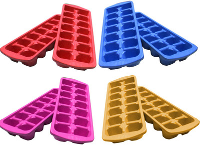 goldcave Multicolor Plastic Ice Cube Tray(Pack of8)