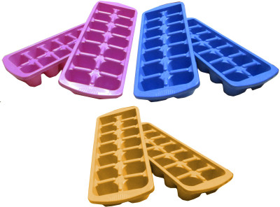 goldcave Multicolor Plastic Ice Cube Tray(Pack of6)