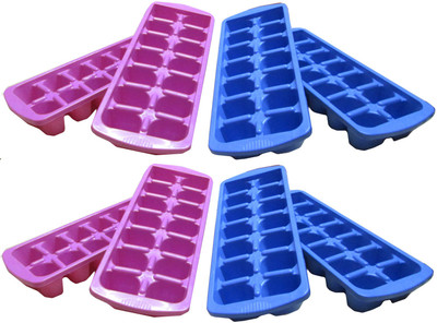Goldcave Multicolor Ice Trays Set of 8 Multicolor Plastic Ice Cube Tray(Pack of 8)