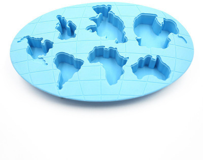 

GeekGoodies World Map Blue Silicone Ice Cube Tray(Pack of 1)