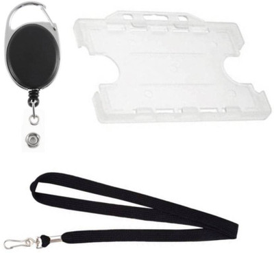 FINDSTUFF Plastic Lanyard, ID Badge Holder, ID Badge Reel(Pack of 3)