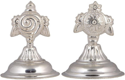 

Siri Creations Shanku Chakra Silver Incense Holder Set(Silver, Pack of 2)