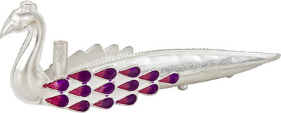 

Siri Creations Peocock Agarbathi Stand Silver Incense Holder(Silver, Pack of 1)