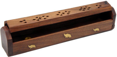 

Woodde Hancrafted Incense & Dhup Stick Burner with Storage Box Wooden Incense Holder(Brown)