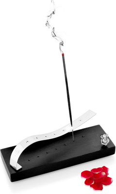 

Episode Chandrabindu Silver, Wooden Incense Holder(Silver, Black, Pack of 1), Black;silver