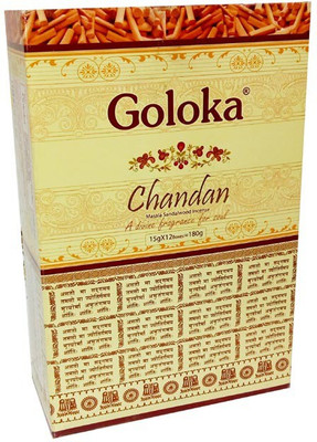 

Goloka Seva Trust GOLOKA CHANDAN INCENSE STICKS PREMIUM INDIAN INCENSE STICK USABLE IN SPA, WORSHIP, POOJA OR HOME FRAGNANCE PACK OF 15GX12 AGARBATI Chandan (Sandalwood) Agarbattis(13 Units)