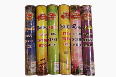 

Gayatri Mahima Rajnigandha, Saffron, Jasmine, Sandal, Rose, Lavender Agarbattis(40 Units)