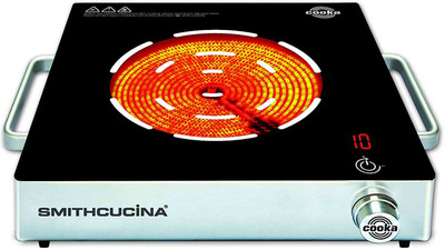 

SMITHCUCINA COOKA SINGLE BURNER Radiant Cooktop(Black, Silver, Jog Dial)