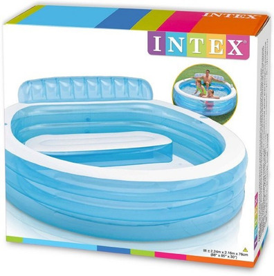 INTEX Swim Luxury Lounge Inflatable Swimming Pool(Blue)