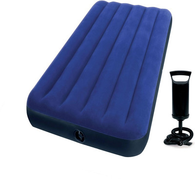 INTEX Gold Dust Single Air Lock with Pump SDO1106 Inflatable Bed(Blue)