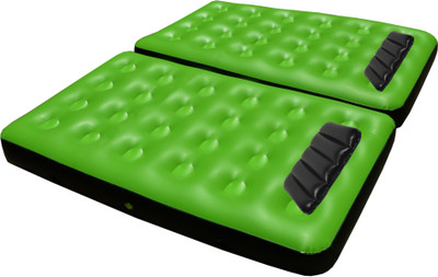

IBS Single Double Air Water Pool Mattress 2 black cusions and pump Inflatable Bed(Green)